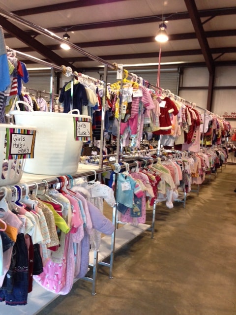 Items on display at the Trendy Trades Consignment sale